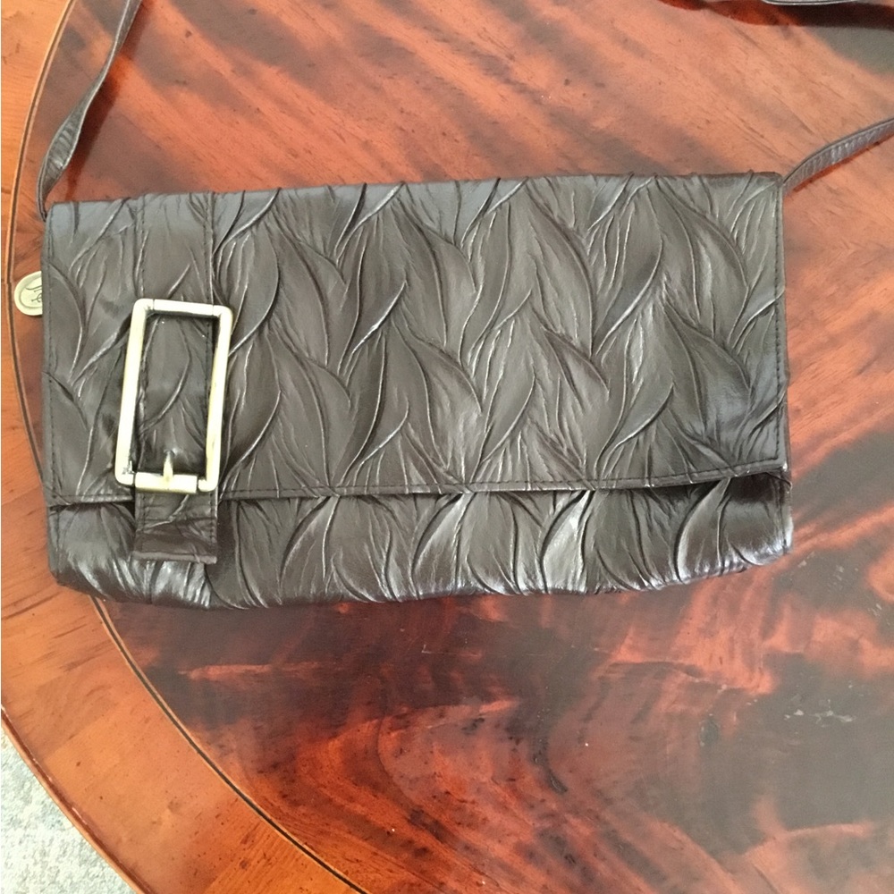 Jessica McClintock Brown Textured Clutch Purse Small Handbag $45 - Picture 1 of 8